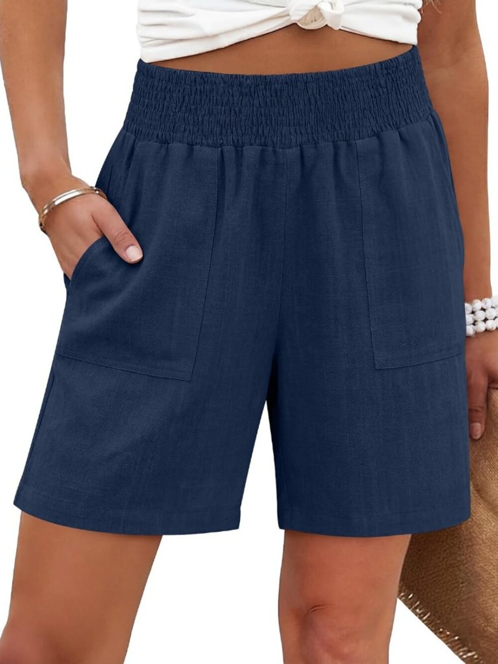 Chic Women's Linen Shorts with Pockets | Lightweight, Breathable Summer Style